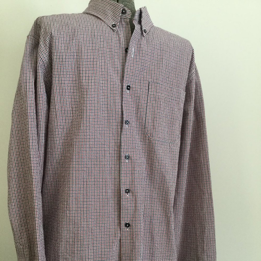 Men's long sleeve shirt, heavy seesucker, checked